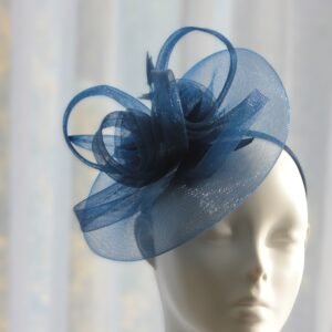 Navy Blue Crinoline Fascinator - Image 2