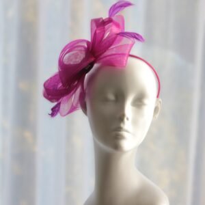 Fuchsia Pink Crinoline Bow Fascinator