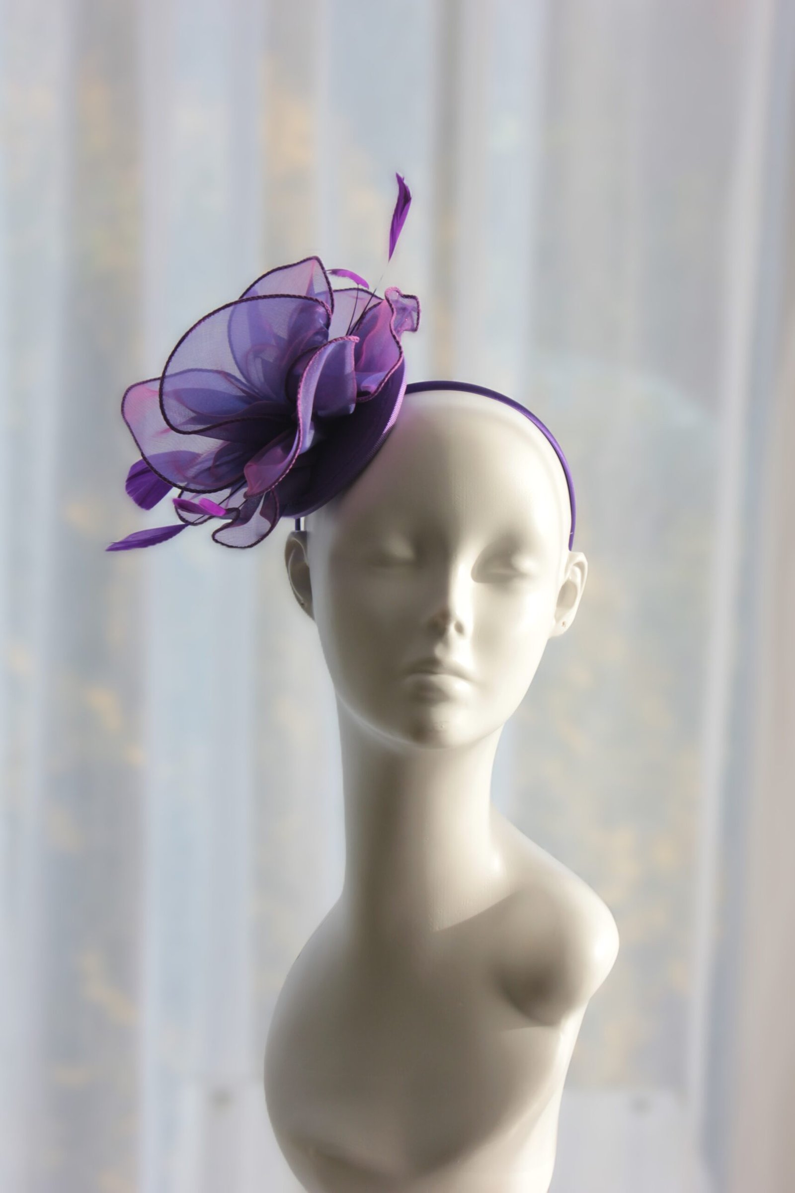 Purple Organza Fascinator - Image 1