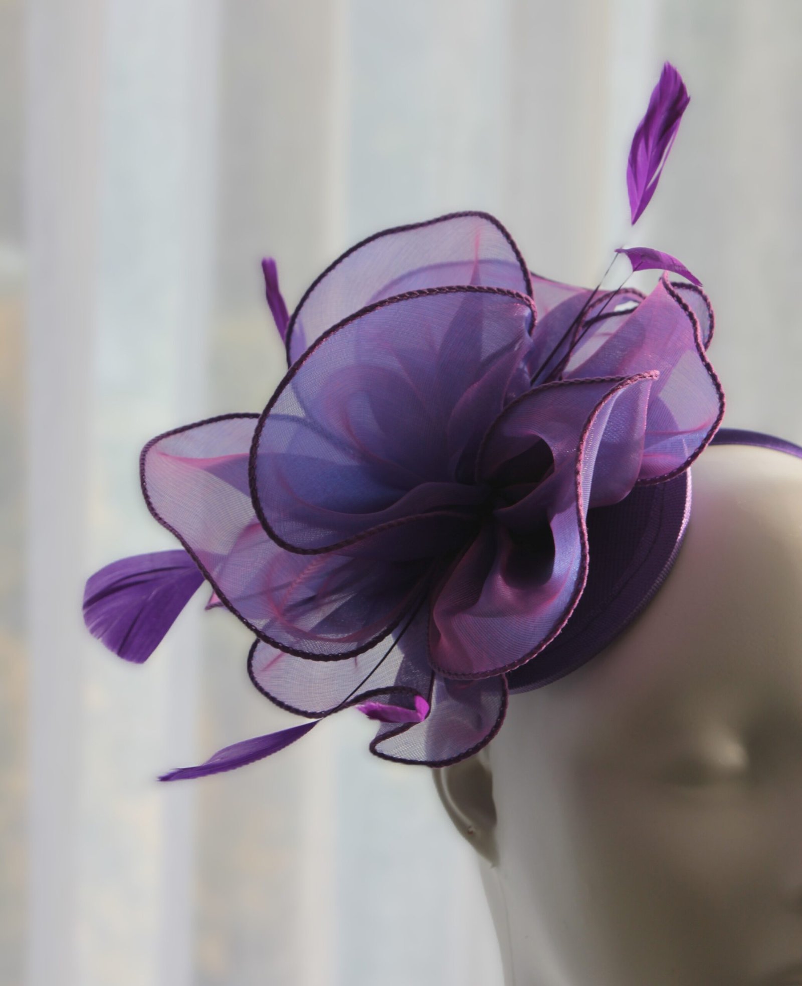Purple Organza Fascinator - Image 2