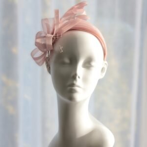 Blush Pink Crinoline and Feather Fascinator