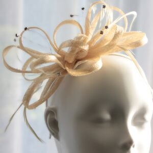 Cream Sinamay Bow Fascinator - Image 2