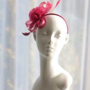 Burgundy Crinoline Bow Fascinator