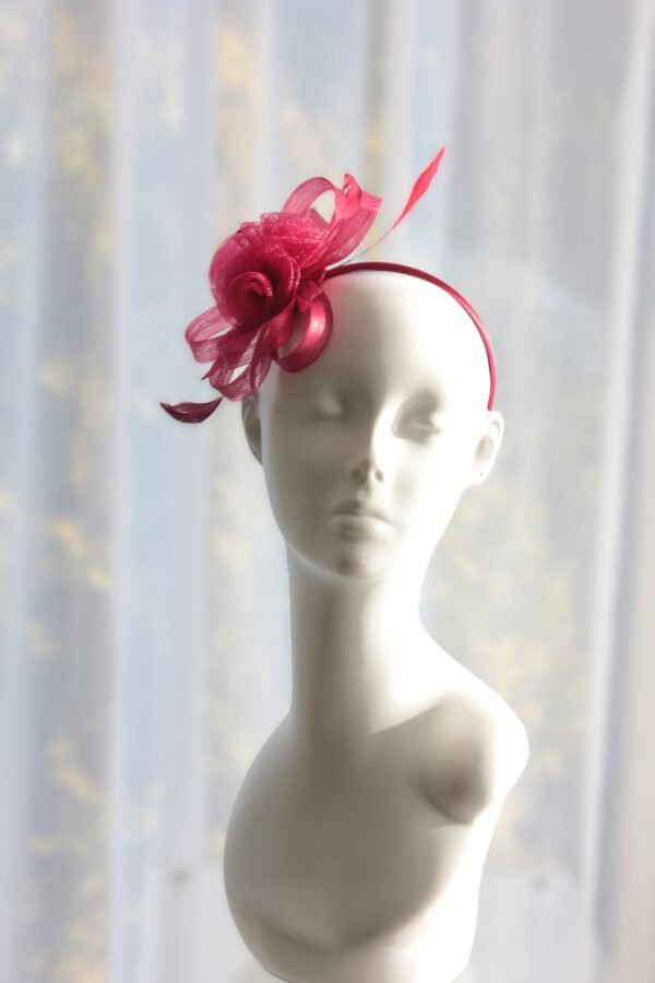 Burgundy Crinoline Bow Fascinator