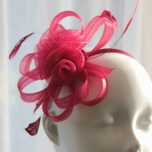 Burgundy Crinoline Bow Fascinator - Image 2