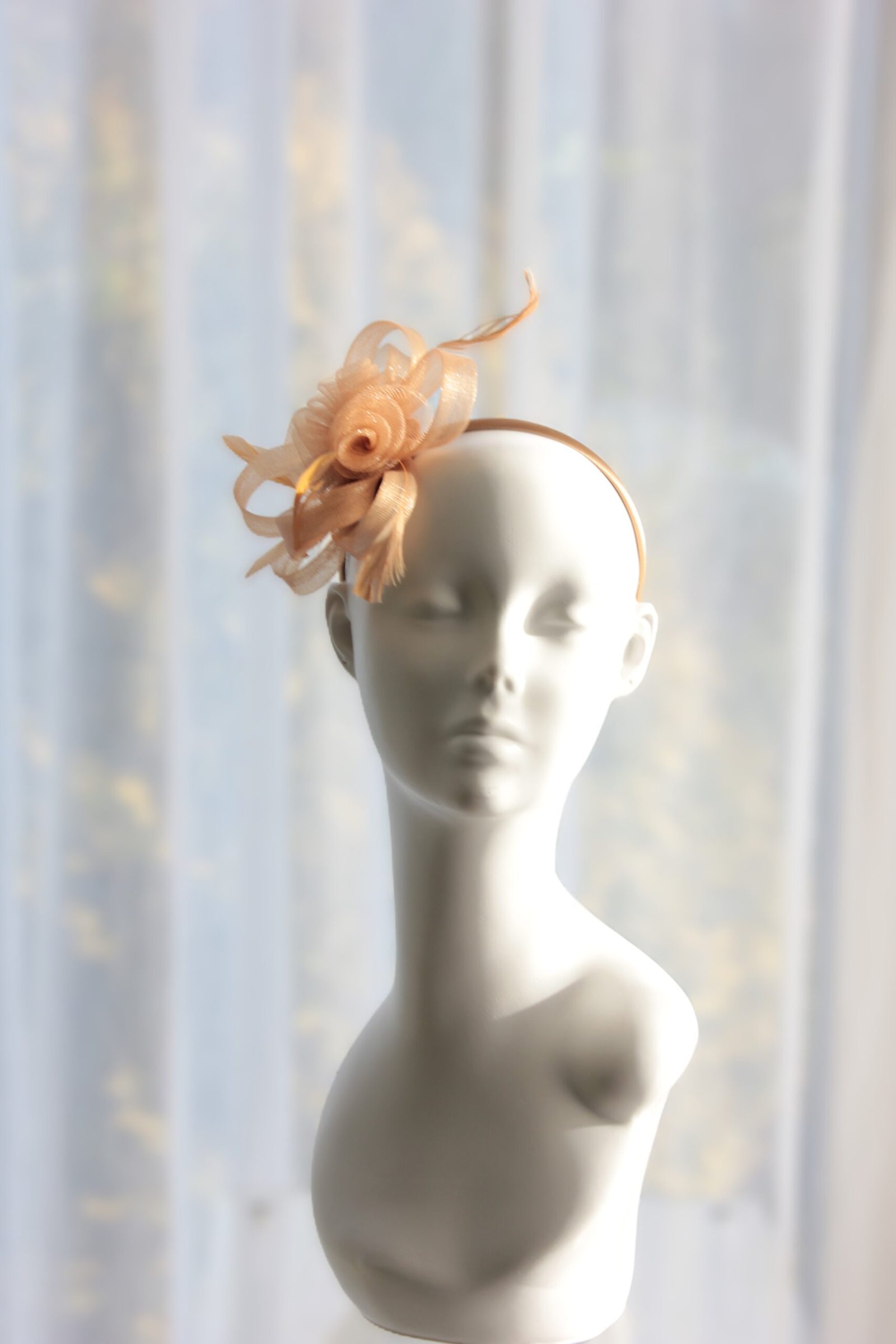 Gold Crinoline Bow Fascinator - Image 1