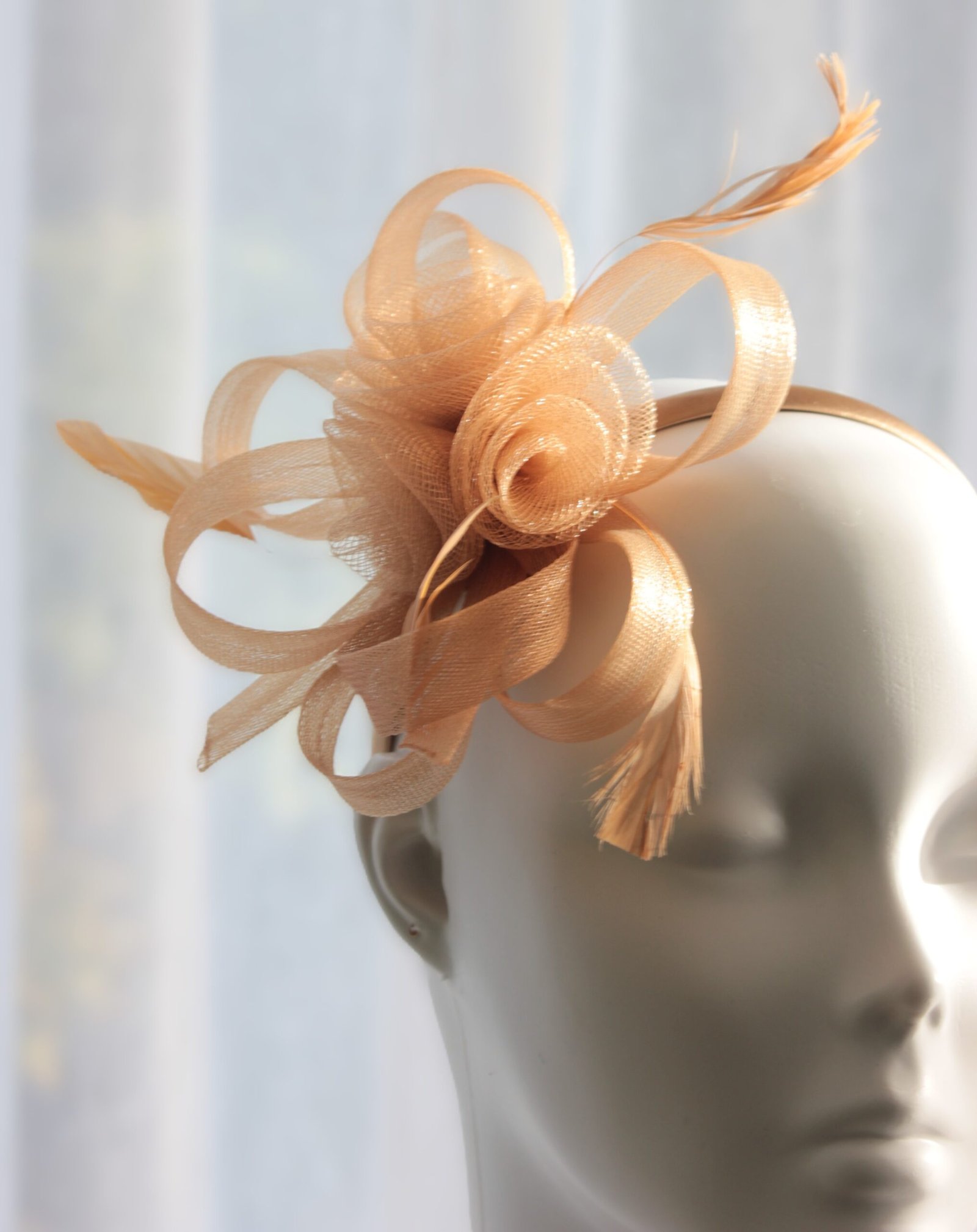 Gold Crinoline Bow Fascinator - Image 2